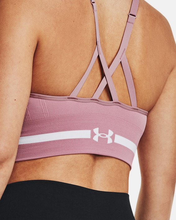 Women's UA Seamless Low Long Sports Bra in Pink image number 8